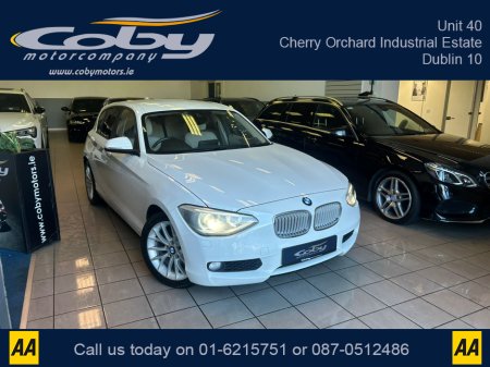 2014 BMW 1 Series 1.6 5DR AUTO. Sat Nav, Pristine Car with only 84km, 2 Keys, New NCT done before collection. Full Leather, Alloy Wheels, Dual Climate Control, Heated Seats, Reverse Camera, Bluetooth, MFSW and more. €11,950