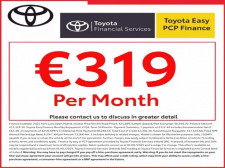 2025 Toyota Yaris - Save EUR 4,000 - Luna - 1.5 Hybrid - Automatic - EUR 180 Tax // Remote Central Locking // Front Electric Windows // Rear Electric Windows // Electric Mirrors // Heated Mirrors €26,435