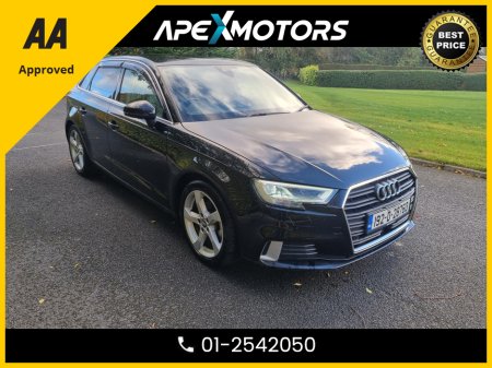 2019 Audi A3 FINANCE ARRANGED * 30 TFSI SPORT LUXURY PKG * HEATED BLACK LEATHER INTERIOR * DIGITAL DASH * AA APPROVED  * 101 SAFETY CHECKLIST * AUTOMATIC (DSG) * IMMACULATE * COLOUR REVERSE CAMERA * TOP-SPEC €21,449