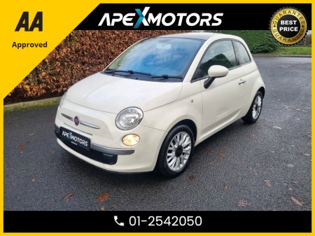 2014 Fiat 500 1.2 LOUNGE with  * PANOROMATIC SUNROOF * FINANCE ARRANGED * NEW NCT NOV-26 * LOW LOW MILES * IMMACULATE * 5-STAMPS SERVICE HISTORY * AA APPROVED * 101 SAFETY CHECKLIST * TOP-SPEC * 2-KEYS * LOW TAX €7,449