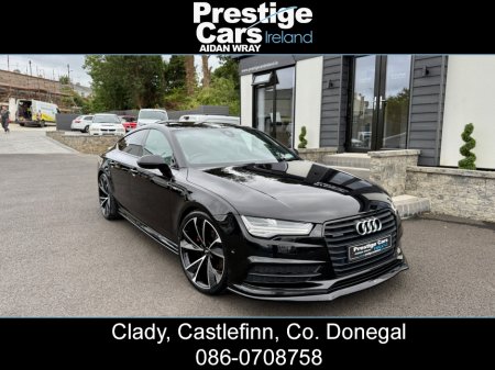 2015 Audi A7 3.0 TDI S LINE SPORTBACK BLACK EDITION QUATTRO AUTO 272 BHP,FULL HEATED LEATHER,HEAD UP DISPLAY,XENON/LED LIGHTS,JET BLACK,FRONT SPLITTER,SIDE SKIRT EXTENSIONS,21” RS7 ALLOYS,TWO OWNERS,FULLY LOADED €24,995