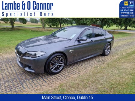 2016 BMW 5 Series 520d  M SPORT AUTO *** GREY MET / BLACK LEATHER *** REVERSE CAMERA  *** SAT NAV *** HEATED SEATS **** €17,950