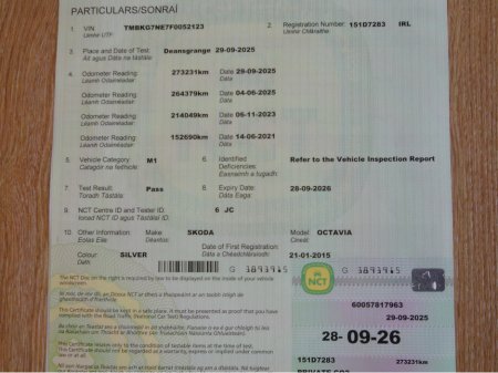 2015 Skoda Octavia Estate * AMBITION 1.6 TDI * NEW NCT 09/26 * 1 Owner €6,995