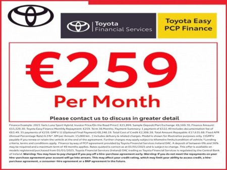 2023 Toyota Yaris - Hybrid - New Generation - Luna Edition - 1.5 - 5dr - Auto - Superb Value - EUR 160 Tax // Front Electric Windows // Rear Electric Windows // Electric Mirrors // Apple Carplay // Android Auto €21,899