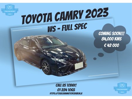 2023 Toyota Camry /2023/2.5 PETROL HYBRID/COMING SOON €42,000