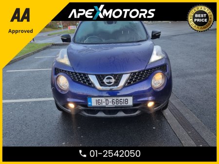 2016 Nissan Juke FINANCE ARRANGED * 1.2 DIG-T TEKNA 117BHP 5DR * TOP-SPEC 5DR SUV * LEATHER INTERIOR * AA APPROVED * 101 SAFETY CHECKLIST * IMMACULATE * HEATED SEATS * COLOUR REVERSE CAMERA * LOW LOW MILES *01-2542050 €10,949