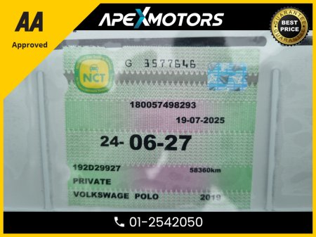 2019 Volkswagen Polo FINANCE ARRANGED * 1.0 NEW MODEL  * TOP-SPEC * LOW LOW KMs * TSi-COMFORTLINE * NEW NCT SEP-27 * AUTOMATIC (DSG) * ONLY 25K KMs * AA APPROVED * 101 SAFETY CHECKLIST * IMMACULATE * COLOUR REVERSE CAMERA €16,949 thumbnail