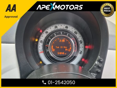 2014 Fiat 500 1.2 LOUNGE with  * PANOROMATIC SUNROOF * FINANCE ARRANGED * NEW NCT NOV-26 * LOW LOW MILES * IMMACULATE * 5-STAMPS SERVICE HISTORY * AA APPROVED * 101 SAFETY CHECKLIST * TOP-SPEC * 2-KEYS * LOW TAX €7,449