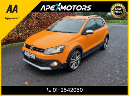 2014 Volkswagen Polo FINANCE ARRANGED * POLO CROSS * NEW NCT NOV-26 * LOW LOW KMs * IMMACULATE * STAMPED SERVICE HISTORY * AA APPROVED * 101 SAFETY CHECKLIST * AUTOMATIC (DSG) * COLOUR REVERSE CAMERA * TOP-SPEC 5DR HATCH €10,749