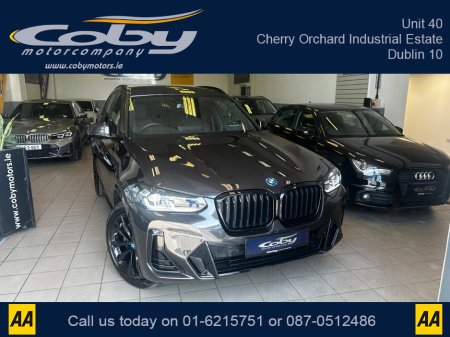 2024 BMW X3 M Sport Pro Pack XDRIVE30E AUTO. Pristine Car with only 9km, 2 Keys. CarPlay, Dual Climate, Cruise, Heated Seats, Sat Nav, Digital Dash, Reverse Camera, MFSW, Electric Boot, Full Electrics and more. €64,950