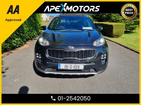 2018 Kia Sportage FINANCE ARRANGED * 1.7 GT LINE 5DR * TOP-SPEC * EVERY EXTRA * SLIDING PANORAMIC SUNROOF * HEATED LEATHER 2-TONE SEATS * NEW NCT JAN-26 * LOW TAX JUN-25 * STAMPED SERVICE HISTORY * AA APPROVED €14,249