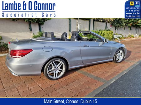 2016 Mercedes-Benz E Class E220  AMG LINE CONVERTIBLE *****   PALLADIUM SILVER METALIC / BLACK LEATHER ****  ACTIVE PARK ASSIST ****  DYNAMIC LED HEADLAMPS  ***    AMG DOUBLE-SPOKE WHEELS *** HEATED SEATS *** €24,950