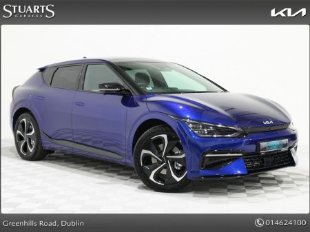 2022 Kia EV6 EV6 GT LINE: YACHT BLUE METALLIC, BLACK AND IVORY ALCANTARA INTERIOR, SUNROOF, 360 CAMERAS, WIRELESS CHARGING, HEADS UP DISPLAY