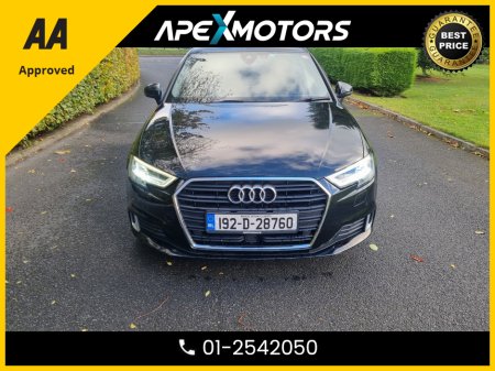 2019 Audi A3 Sportback FINANCE ARRANGED * 30 TFSI SPORT LUXURY PKG * HEATED BLACK LEATHER INTERIOR * DIGITAL DASH * AA APPROVED  * 101 SAFETY CHECKLIST * AUTOMATIC (DSG) * IMMACULATE * COLOUR REVERSE CAMERA * TOP-SPEC €20,949