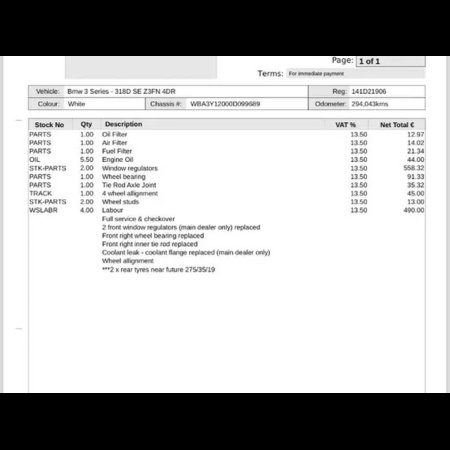 2014 BMW 318 D SE Z3FN 4DR €13,500 thumbnail