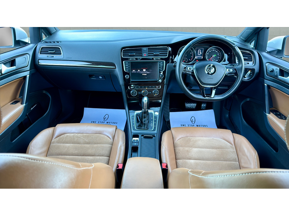 2014 Volkswagen Golf *HIGHLINE-MILANO MODEL* FULL SPC / COGNAC LEATHER - HEATED SEATS - CAMERAS - PEARL WHITE €12,900