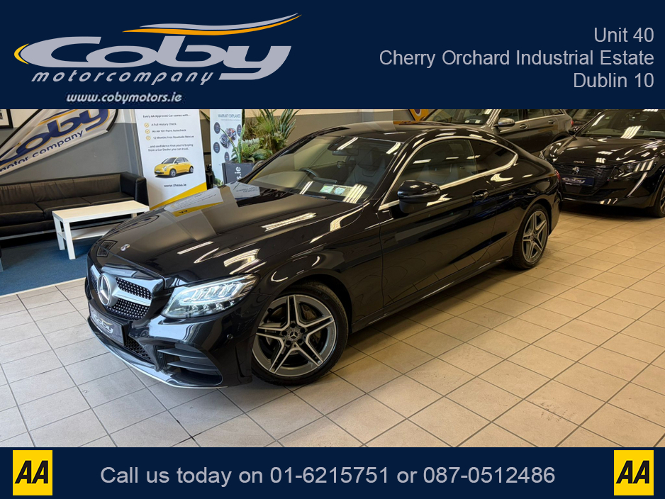 2021 Mercedes-Benz C Class C220D AMG LINE EDITION 2DR AUTO. NCT & Tax, 1/2 Leather, Sat Nav, Dual Climate Control, Heated Seats, Cruise Control, Revers Cam, Parking Sensors, Paddle Shift, BT & more. €35,950