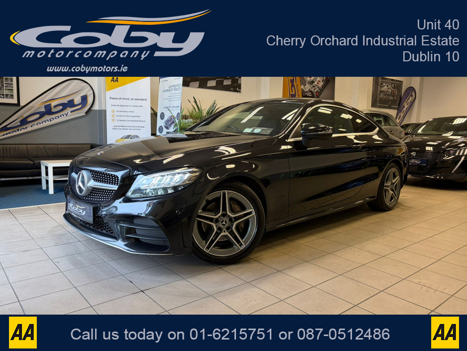 2021 Mercedes-Benz C Class C220D AMG LINE EDITION 2DR AUTO. NCT & Tax, 1/2 Leather, Sat Nav, Dual Climate Control, Heated Seats, Cruise Control, Revers Cam, Parking Sensors, Paddle Shift, BT & more. €35,950