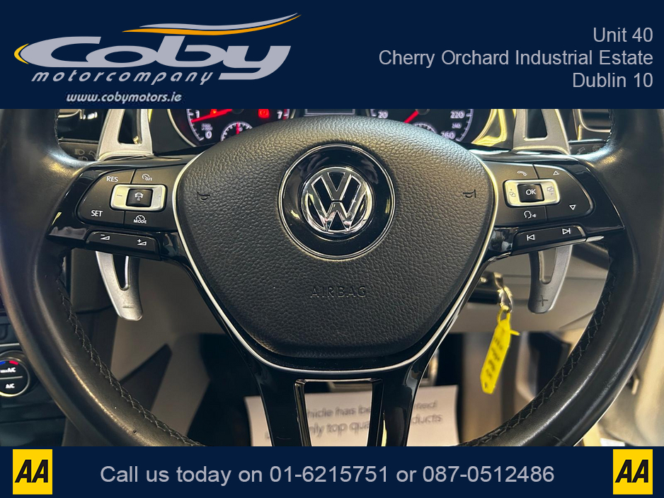 2013 Volkswagen Golf 1.4 5DR AUTO. NCT & Tax, Full Leather, Pan Roof, Cruise Control, Android Auto, MFSW, Reverse Cam, Alloy Wheels, Full Electrics, Parking Sensors, Paddle Shift, Dual Climate Control, Folding seats &more €11,950