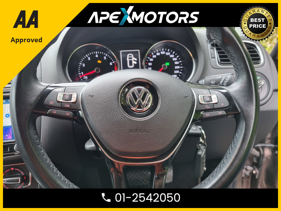 2015 Volkswagen Polo FINANCE ARRANGED * TOP-SPEC  * HIGHLINE * AUTOMATIC * NCT AUG-26 * LOW TAX * STAMPED SERVICE HISTORY * AA APPROVED * 101 SAFETY CHECKLIST * IMMACULATE ( AS NEW ) * COLOUR REVERSE CAMERA €9,949
