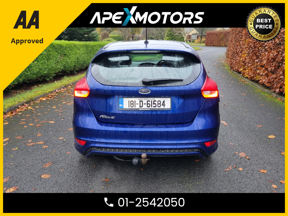 2018 Ford Focus FINANCE ARRANGED * ST-LINE 120PS 5DR * NEW NCT OCT-27 * ONE OWNER FROM NEW * IMMACULATE * STAMPED SERVICE HISTORY * AA APPROVED * 101 SAFETY CHECKLIST * HEATED SEATS * COLOUR REVERSE CAMERA * TOP-SPEC €12,449