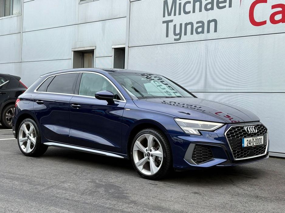 2024 Audi A3 40 TFSIe S Line 1.4 Petrol PHEV Sportback (204bhp) 18'' Alloys, Carplay, Black Leather - First Registered in May 2024 - Trade in Price €36, 888 €35,888