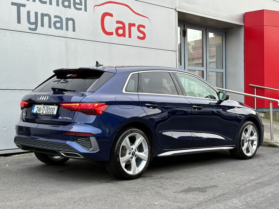 2024 Audi A3 40 TFSIe S Line 1.4 Petrol PHEV Sportback (204bhp) 18'' Alloys, Carplay, Black Leather - First Registered in May 2024 - Trade in Price €36, 888 €35,888