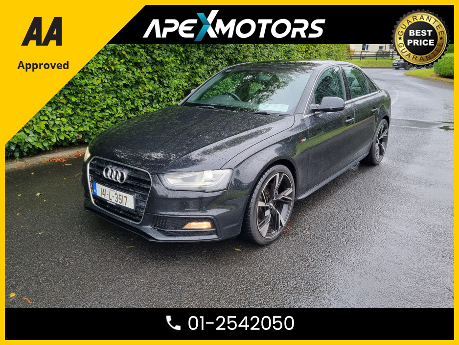 2014 Audi A4 2.0 TDI S LINE QUATTRO 177PS 4DR * FINANCE ARRANGED * NEW NCT JAN-27 * LOW TAX * AA APPROVED * 101 SAFETY CHECKLIST * IMMACULATE * TOP-SPEC * CRUISE CONTROL 01-2542050 €12,949