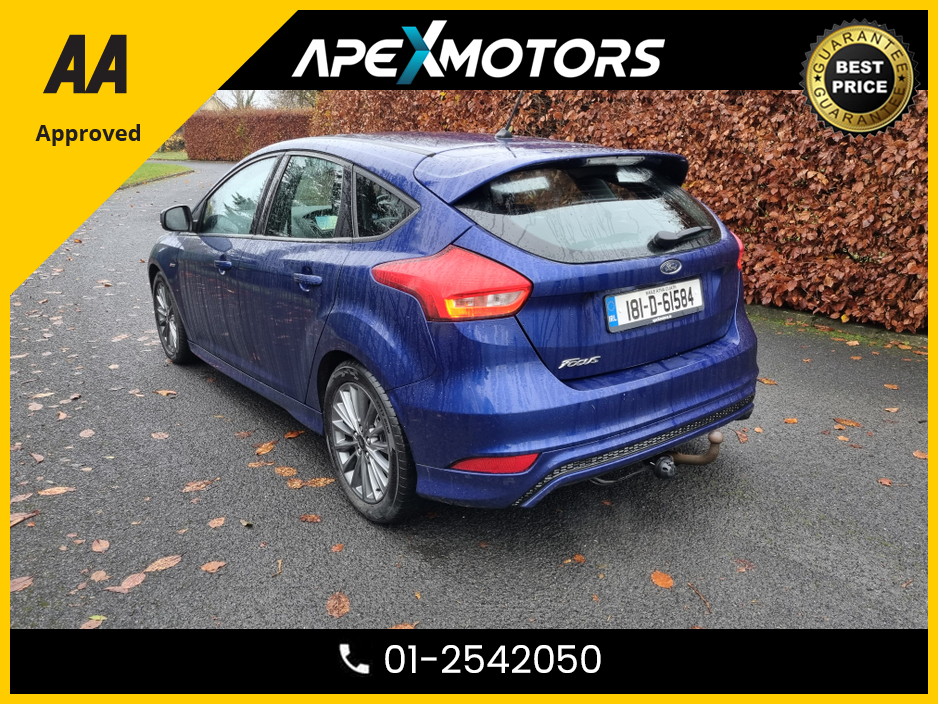 2018 Ford Focus FINANCE ARRANGED * ST-LINE 120PS 5DR * NEW NCT OCT-27 * ONE OWNER FROM NEW * IMMACULATE * STAMPED SERVICE HISTORY * AA APPROVED * 101 SAFETY CHECKLIST * HEATED SEATS * COLOUR REVERSE CAMERA * TOP-SPEC €12,449