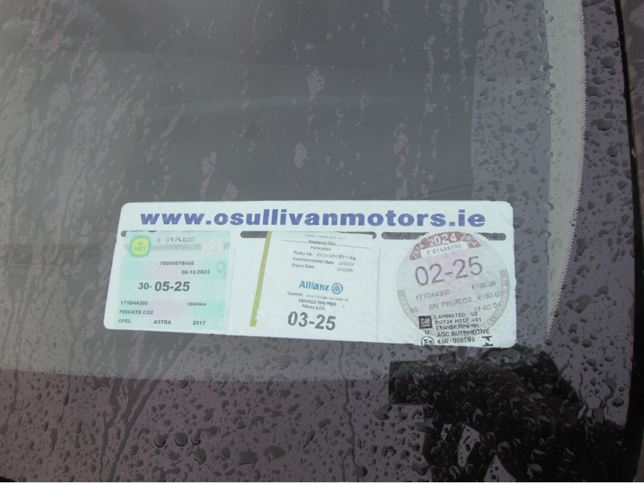 2017 Opel Astra SC 1.6 CDTI 110PS 5DR €13,850