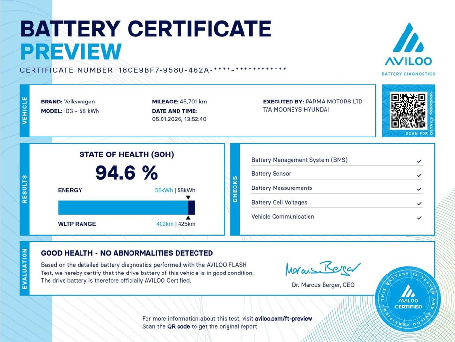 2021 Volkswagen ID.3 Family 145HP 58kWh €19,950