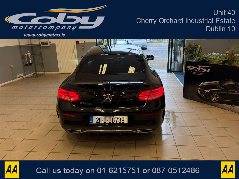 2021 Mercedes-Benz C Class C220D AMG LINE EDITION 2DR AUTO. NCT & Tax, 1/2 Leather, Sat Nav, Dual Climate Control, Heated Seats, Cruise Control, Revers Cam, Parking Sensors, Paddle Shift, BT & more. €35,950