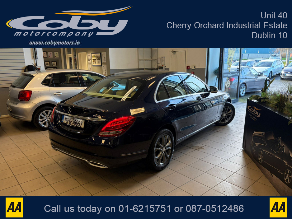 2015 Mercedes-Benz C Class 180 BLUETEC EXCLUSIVE AUTO 4DR. New NCT before collection, Tax, Full Leather, Reverse Camera, Dual Climate Control, MFSW, 2 Keys, Cruise Control, Full Electrics, BT, CD Player, Hands Free, and more. €15,950