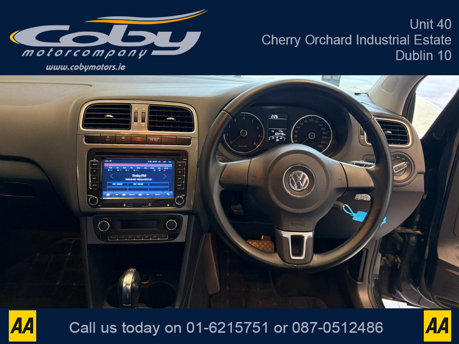 2012 Volkswagen Polo 1.2 AUTO. New NCT & Service done before collection, Alloy Wheels, Climate Control, Car Play, Sat Nav, Auto Lights/Wipers, CD Player, Luggage Cover, Folding Rear Seats, Electric Mirrors/Windows & more. €8,450