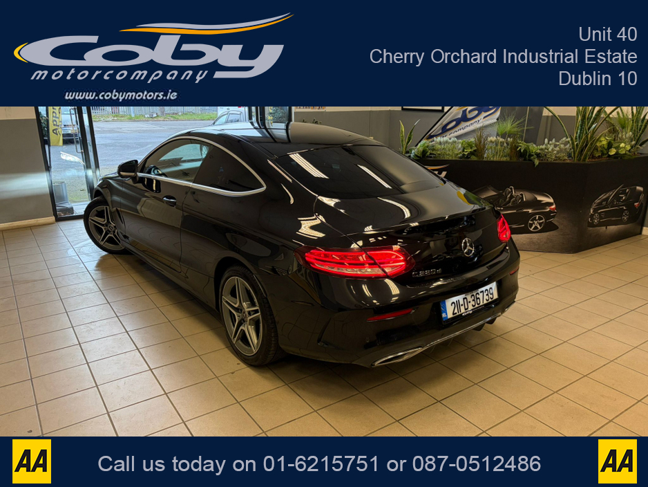 2021 Mercedes-Benz C Class C220D AMG LINE EDITION 2DR AUTO. NCT & Tax, 1/2 Leather, Sat Nav, Dual Climate Control, Heated Seats, Cruise Control, Revers Cam, Parking Sensors, Paddle Shift, BT & more. €35,950