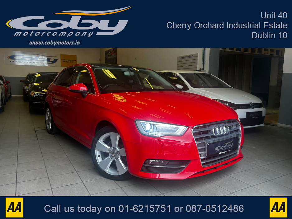 2013 Audi A3 1.4 SPORT AUTO 5dr. NEW MODEL Stunning Car with Panoramic Sunroof, New NCT done before collection, Alloy Wheels, Dual Climate Control, Reverse Camera, Sat Nav, Bluetooth, MFSW, Full Electrics. €10,950