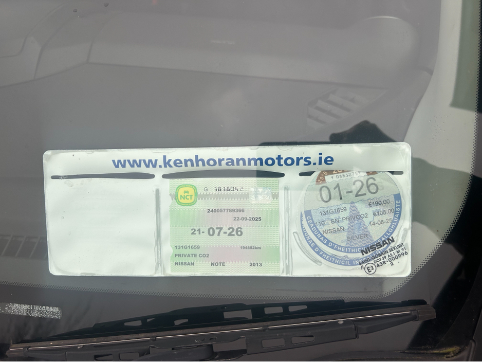 2013 Nissan Note 1.5 DSL SV 5DR €3,000