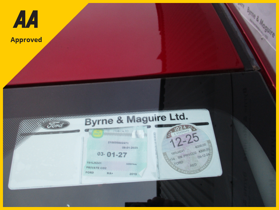 2019 Ford Ka + ZETEC 1.2 85PS M5 5DR LOW KMS.  FULL FORD SERVICE  HISTORY. 12 MONTHS WARRANTY AND 12 MONTHS AA COVER !! €14,950