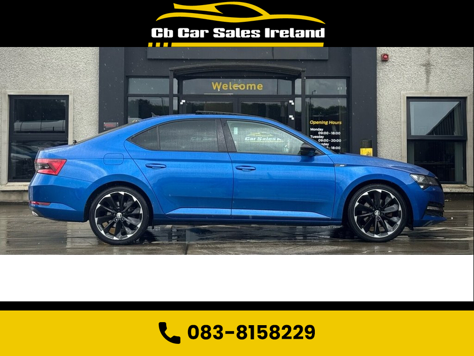 2022 Skoda Superb 2.0 TDI SportLine Plus Hatchback 5dr Diesel DSG 197 BHP MODEL! RACE BLUE METALLIC + GLASS SUNROOF €37,900