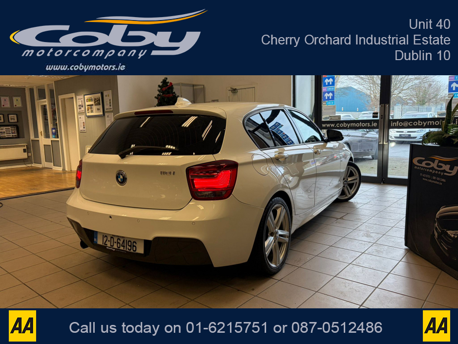 2012 BMW 1 Series 1.6 5DR AUTO M-Sport . NCT Cruise Control, Dual Climate Control, Alloy Wheels, Revers Camera, Bluetooth, Folding Rear Seats, CD Player & more. €9,950