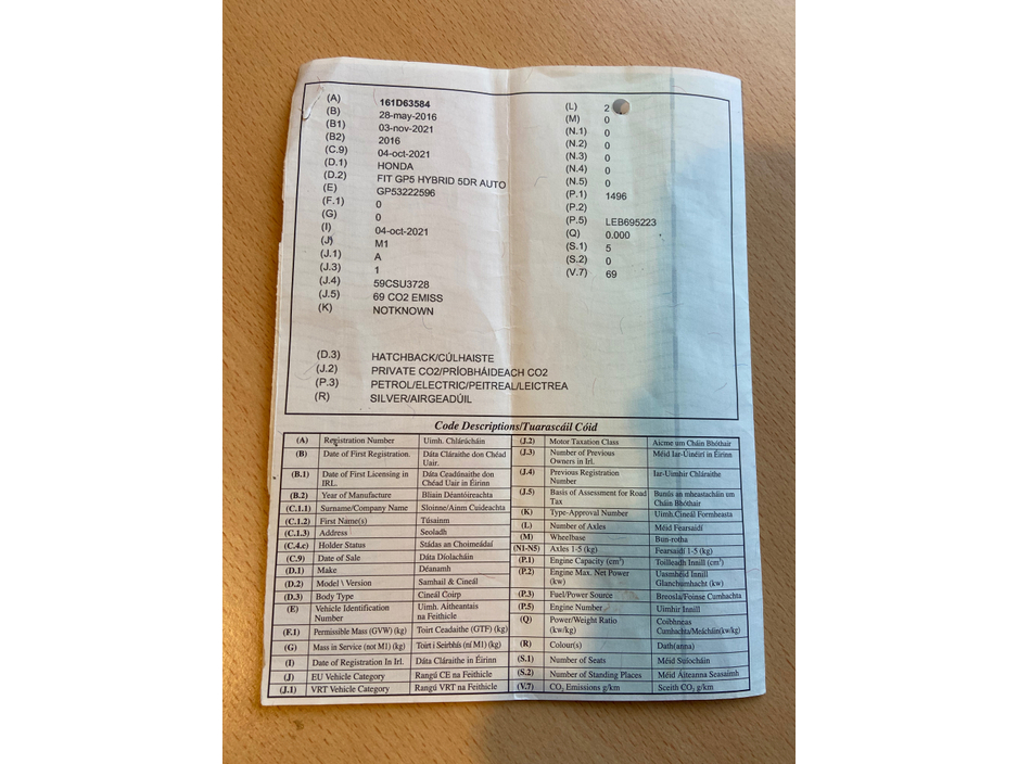 2016 Honda Fit GP5 HYBRID 5DR AUTO DAA-GP5 €9,950