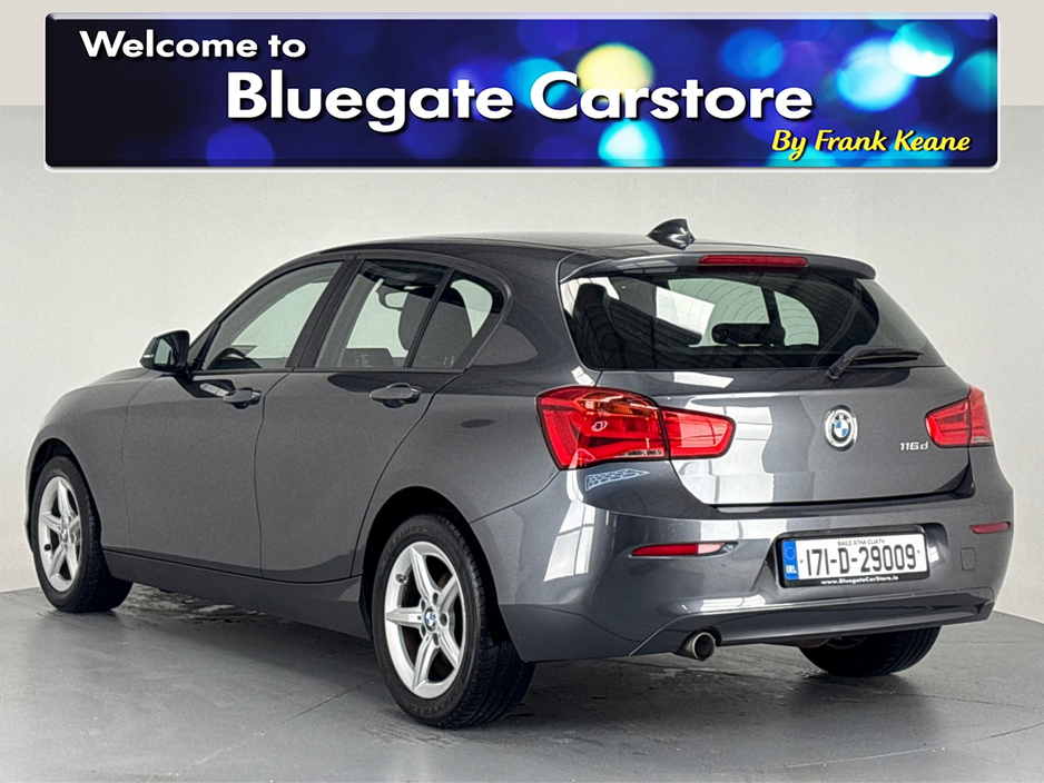 2017 BMW 1 Series 116D**MULTIFUNCTIONAL STEERING WHEEL**BLACK CLOTH INTERIOR**DIGITAL MEDIA DISPLAY**BLUETOOTH**AIR CONDITIONING**NAVIGATION**ISOFIX**FINANCE AVAILABLE** €14,995