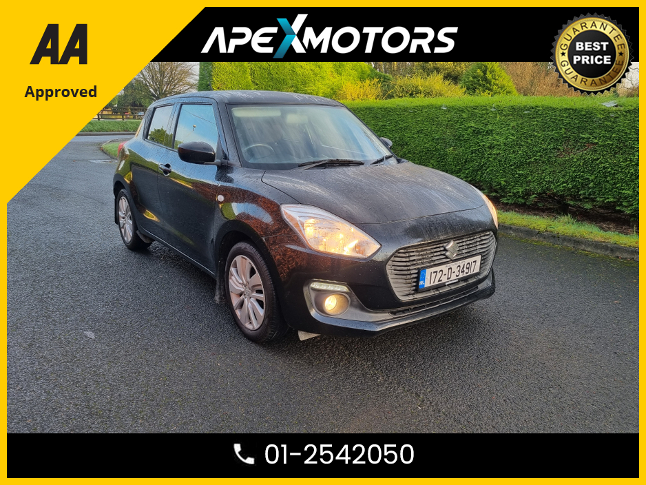 2017 Suzuki Swift FINANCE ARRANGED * TOP-SPEC SZ T 111PS * NEW MODEL * PETROL 5DR * NEW NCT DEC-27 * 2-KEYS * 9-STAMPS SERVICE HISTORY * IMMACULATE * AA APPROVED * 101 SAFETY CHECKLIST* COLOUR REVERSE CAMERA 01-2542050 €8,749