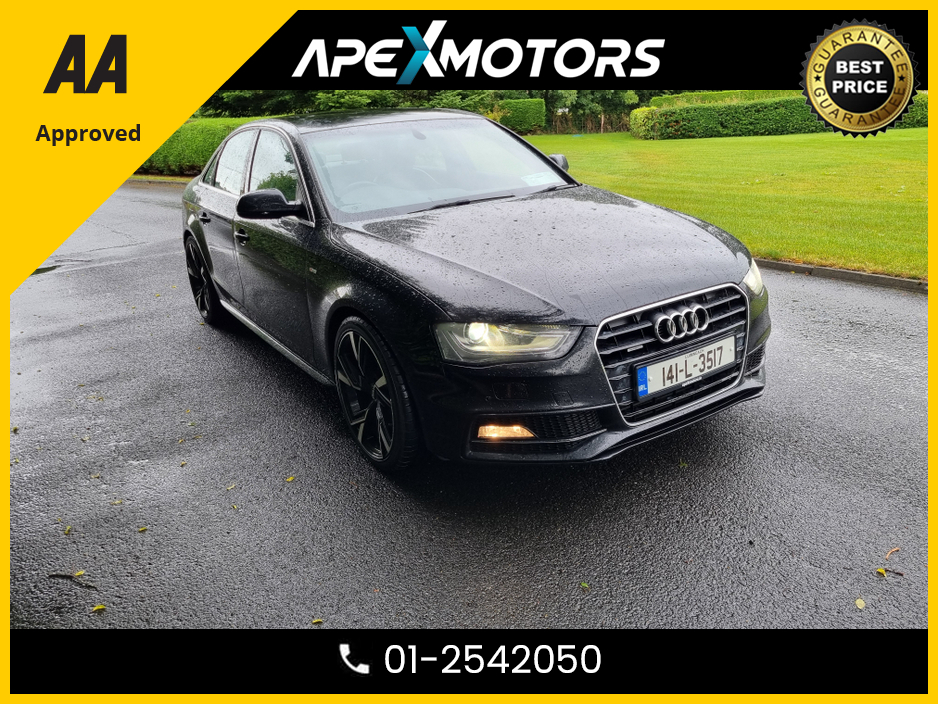 2014 Audi A4 2.0 TDI S LINE QUATTRO 177PS 4DR * FINANCE ARRANGED * NEW NCT JAN-27 * LOW TAX * AA APPROVED * 101 SAFETY CHECKLIST * IMMACULATE * TOP-SPEC * CRUISE CONTROL 01-2542050 €12,949