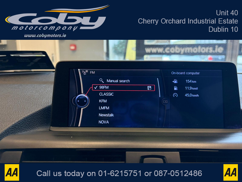 2012 BMW 1 Series 1.6 5DR AUTO M-Sport . NCT Cruise Control, Dual Climate Control, Alloy Wheels, Revers Camera, Bluetooth, Folding Rear Seats, CD Player & more. €9,950