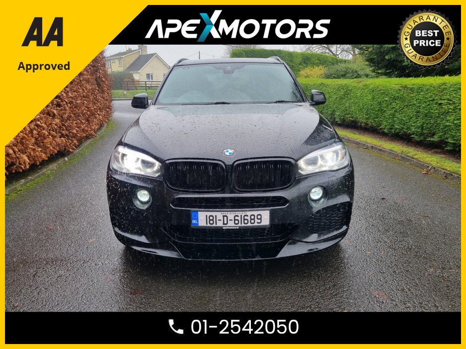 2018 BMW X5 FINANCE ARRANGED * X-DRIVE 30D M SPORT AUTO * 4WD * 7-SEATER * NEW NCT DEC-27 * IMMACULATE * 8-STAMPS SERVICE HISTORY * AA APPROVED * 101 SAFETY CHECKLIST * AUTOMATIC * HEATED SEATS * COLOUR REVERSE €49,949