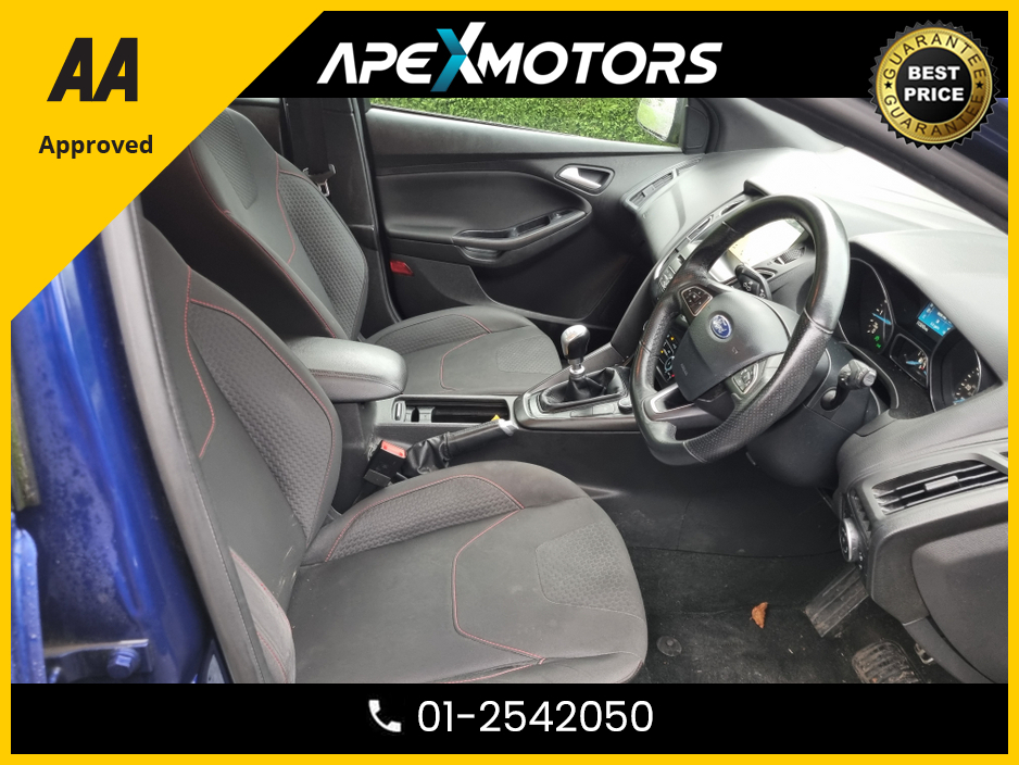 2018 Ford Focus FINANCE ARRANGED * ST-LINE 120PS 5DR * NEW NCT OCT-27 * ONE OWNER FROM NEW * IMMACULATE * STAMPED SERVICE HISTORY * AA APPROVED * 101 SAFETY CHECKLIST * HEATED SEATS * COLOUR REVERSE CAMERA * TOP-SPEC €12,449