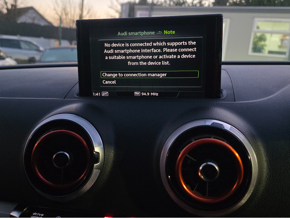 2019 Audi A3 1.4 S-LINE EDITION VIRTUAL COCKPIT - NAVIGATION -CARPLAY ANDROID AUTO HALF LEATHER PACK - REVERSING CAMERA / PARKING SENSORS - DRIVE MODE €23,500