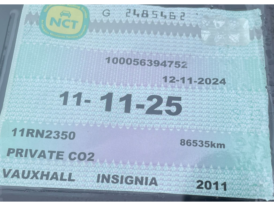 2011 Vauxhall Insignia 1.8 VVT-I EXCLUSIVE 138BHP LOW KM €3,450