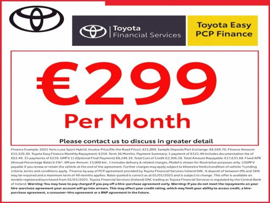 2025 Toyota Yaris - Save EUR 4,655 - Luna - 1.5 Hybrid - Automatic - EUR 160 Road Tax // Remote Central Locking // Front Electric Windows // Rear Electric Windows // Electric Mirrors // Heated Mirrors €25,895